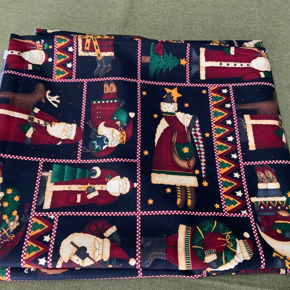 New Debbie Mumm Christmas Santa Fabric 3 Yds